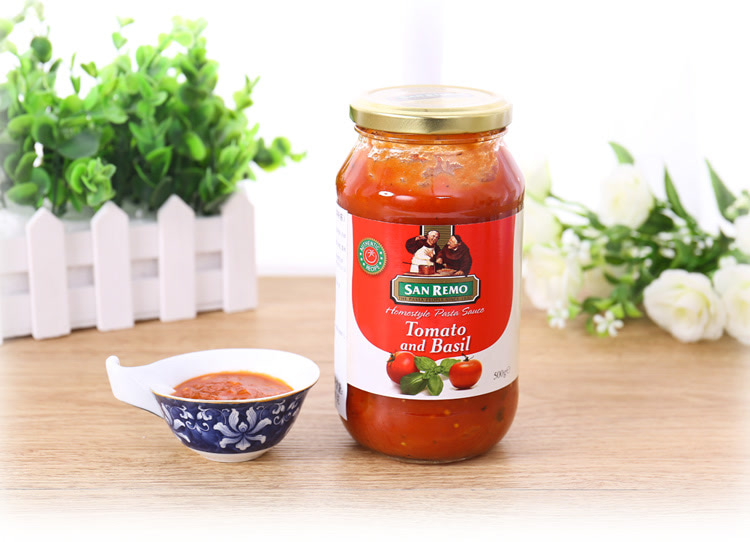 澳大利亚进口 赛瑞盟(san remo) 番茄罗勒意面酱500g