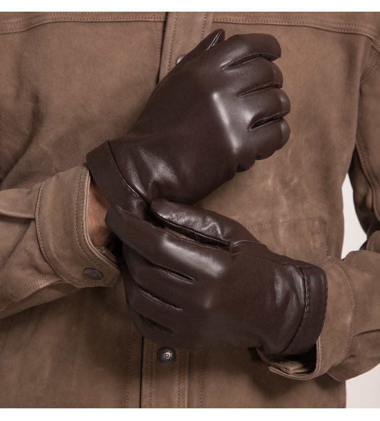 帝卡简嘉2017秋冬男士保暖绵羊皮手套礼盒装 wgst175015 黑色 l